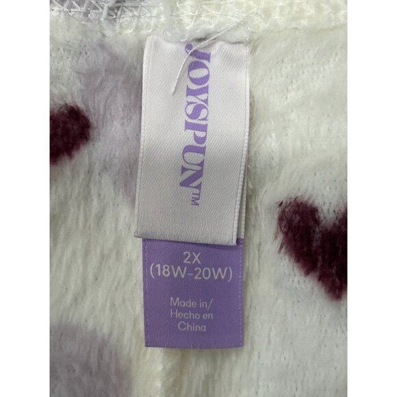 Joyspun Womens Plus Size White Purple Lounge Pants with Heart Print SZ XXL - Picture 5 of 9